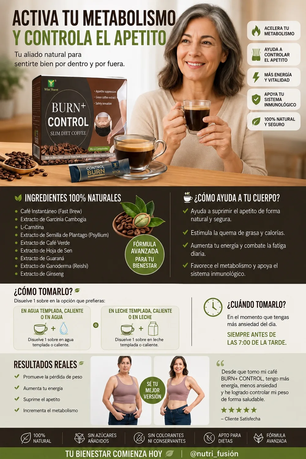 BURN + CONTROL · SLIM DIET COFFEE